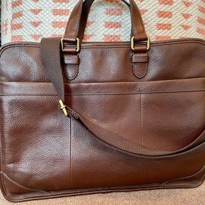 Fossil Brown Leather Messenger Bag